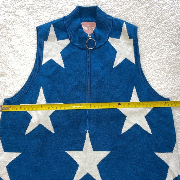 Show Me Your MuMu Navy Stars Knit Zoe Zip Dress - Picture 3 of 5